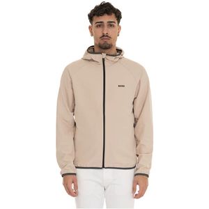 Boss, Heren, Jassen, Beige, Maat: M Acryl,