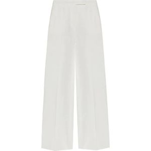 Max Mara, Dames, Broeken, Wit, Maat: 2XS Linnen,