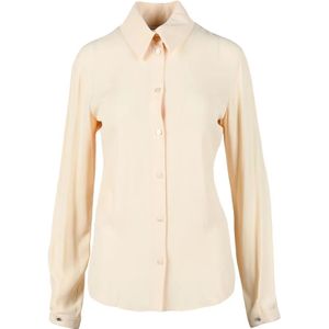 Patrizia Pepe - Viscose Lange Mouwen Blouse - Beige