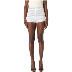 Genny, Dames, Korte broeken, Wit, Maat: S Leer,