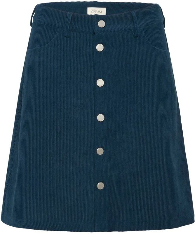 Cream - A-lijnrok - Blauw - Corduroy