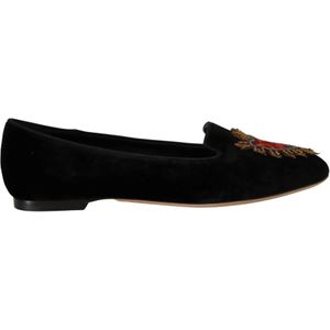 Dolce & Gabbana - Platte Schoenen - Zwart - Leer