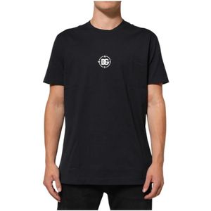 Dolce & Gabbana, Heren, Tops, Zwart, Maat: 2XL Katoen,