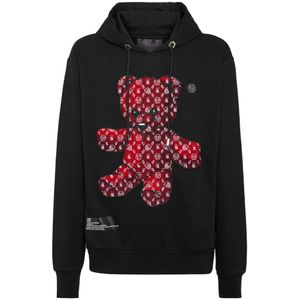 Philipp Plein, Heren, Sweatshirts & Hoodies, Zwart, Maat: 2XL Katoen,