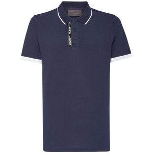 Philipp Plein, Heren, Tops, Blauw, Maat: 2XL Katoen,