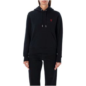 Ami Paris, Dames, Sweatshirts & Hoodies, Zwart, Maat: XL Katoen,