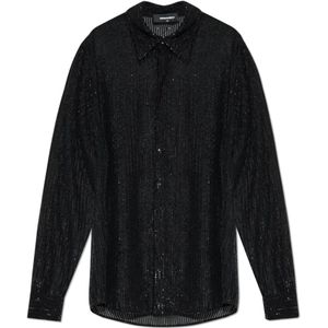 Dsquared2, Heren, Blouses & Shirts, Zwart, Maat: L