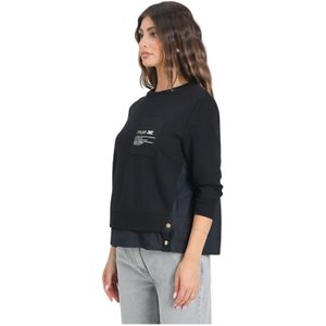 Elisabetta Franchi, Dames, Tops, Zwart, Maat: M Katoen,