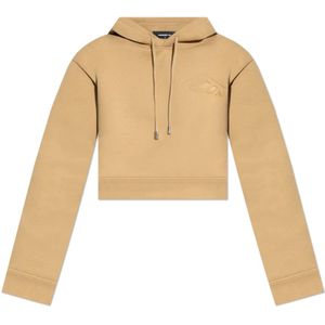 Dsquared2, Dames, Sweatshirts & Hoodies, Beige, Maat: S Katoen,