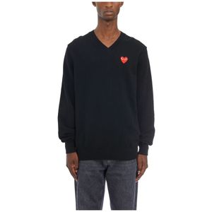 Comme des Garçons Play, Heren, Sweatshirts & Hoodies, Zwart, Maat: M