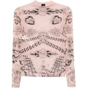 Pinko, Dames, Tops, Roze, Maat: S Nylon,