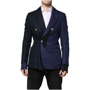 Dolce & Gabbana, Heren, Jassen, Blauw, Maat: L Linnen,