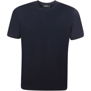 Zanone, Heren, Tops, Blauw, Maat: 4XL Katoen,