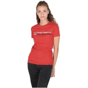 Love Moschino, Dames, Tops, Rood, Maat: 2XS Katoen,
