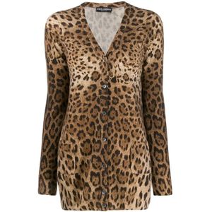 Dolce & Gabbana, Dames, Truien, Bruin, Maat: 2XS Kasjmier,