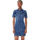 Guess - Denim Korte Mouw Jurk - Geweven Stretch - Slim Fit