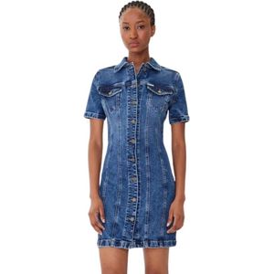 Guess - Denim Korte Mouw Jurk - Geweven Stretch - Slim Fit