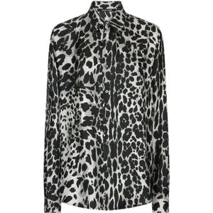 Roberto Cavalli, Heren, Overhemden, Zwart, Maat: XL Zijde,