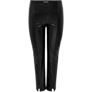 Only Carmakoma, Dames, Broeken, Zwart, Maat: XL Leer,