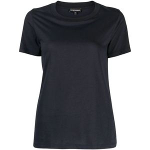 Emporio Armani, Dames, Tops, Blauw, Maat: 2XS Katoen,