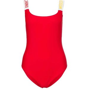 Moschino, Dames, Badkleding, Rood, Maat: L Polyamide,