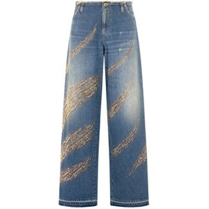 Roberto Cavalli, Dames, Jeans, Blauw, Maat: 2XS Denim,
