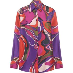 Pucci, Dames, Blouses & Shirts, Veelkleurig, Maat: M Zijde,