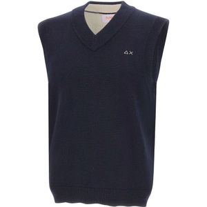 Sun68, Heren, Truien, Blauw, Maat: S Wol,