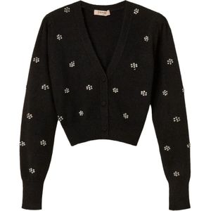 Twinset, Dames, Truien, Zwart, Maat: S Wol,