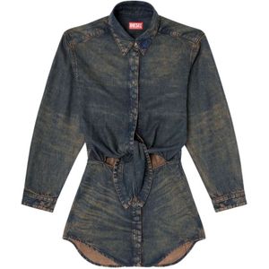 Diesel - De-Susan-S - Jurk - Blauw - 100% Lyocell
