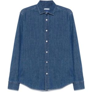 Jacob Cohën, Heren, Overhemden, Blauw, Maat: S Denim,
