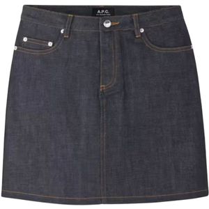A.p.c., Dames, Rokken, Blauw, Maat: 2XS Denim,