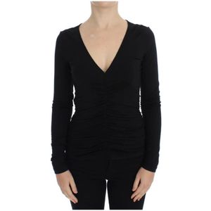 Versace Jeans Couture, Dames, Truien, Zwart, Maat: XS Viscose,