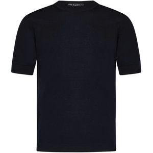 Franzese Collection, Heren, Tops, Blauw, Maat: 3XL Wol,