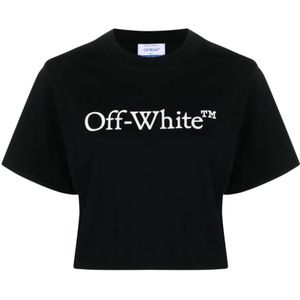 Off White, Dames, Tops, Zwart, Maat: L Katoen,