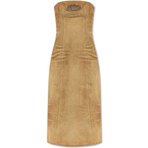 Diesel, Dames, Jurken, Bruin, Maat: XS Leer,