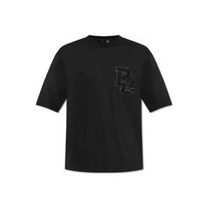 Dsquared2 T-shirt met logo , Black , Heren , Maat: XL