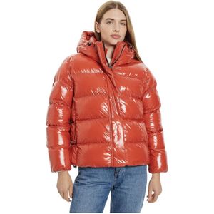 Napapijri, Dames, Jassen, Oranje, Maat: S Polyamide,
