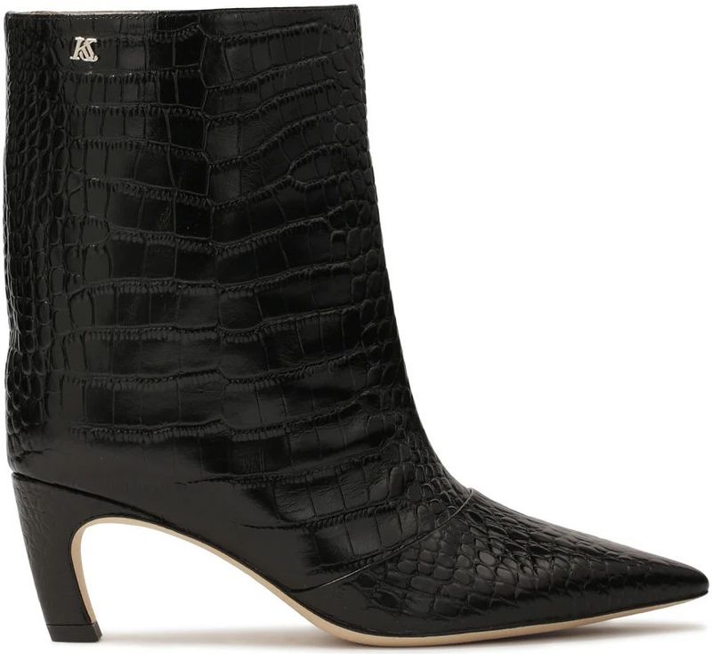 Kazar Studio - Moderne Laarzen - Zwart - Dames - Korte Brede Schacht - Leer