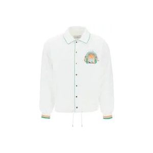 Casablanca Triomphe DOrange Gewatteerde Blouson Jas , White , Heren , Maat: L