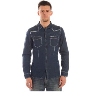 Daniele Alessandrini, Heren, Overhemden, Blauw, Maat: S Katoen,