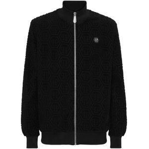 Philipp Plein, Heren, Sweatshirts & Hoodies, Zwart, Maat: M Katoen,