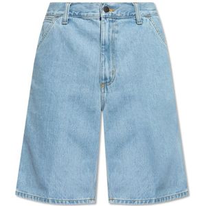 Carhartt Wip, Heren, Korte broeken, Blauw, Maat: W32 Katoen,