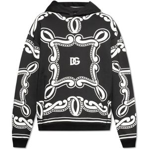 Dolce & Gabbana, Heren, Sweatshirts & Hoodies, Zwart, Maat: M