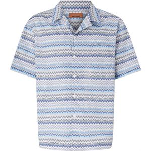 Missoni, Heren, Overhemden, Blauw, Maat: 4XL Katoen,