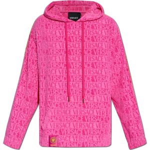 Versace, unisex, Sweatshirts & Hoodies, Roze, Maat: XS Velours,
