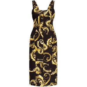 Versace Jeans Couture, Dames, Jurken, Veelkleurig, Maat: S Leer,