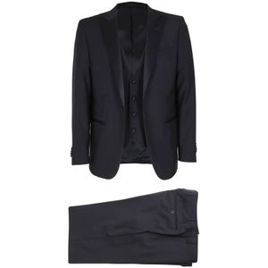 Corneliani, Heren, Pakken, Blauw, Maat: L Wol,