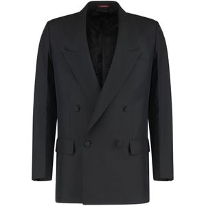 Gucci, Heren, Jassen, Zwart, Maat: M Wol,