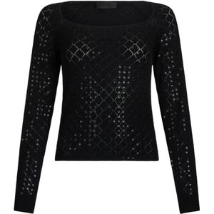 Liu Jo, Dames, Truien, Zwart, Maat: M Viscose,